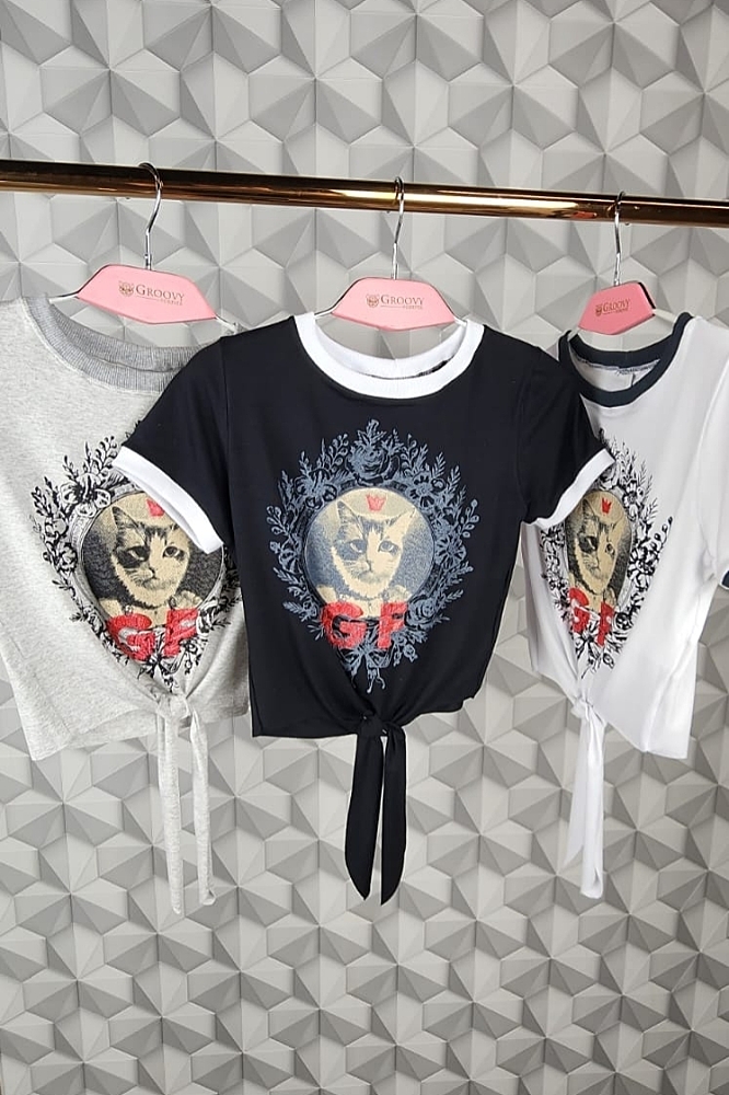 BLUSA VIS UP LIGHT MC SILK GATO COROA